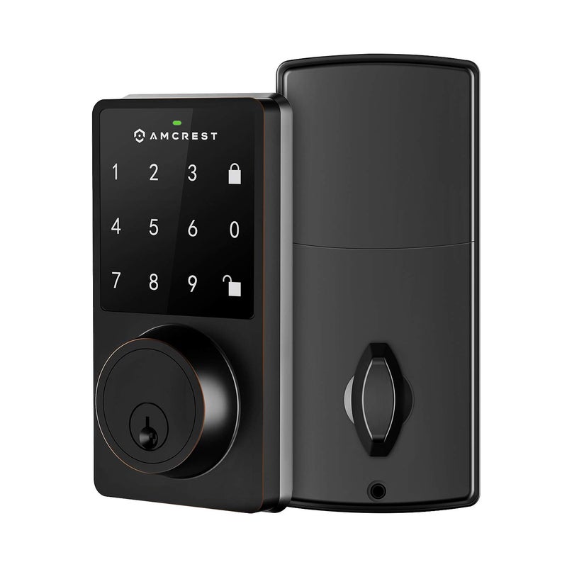 Amcrest Keyless Entry Door Lock Deadbolt, Digital Door Locks with Keypads, Smart Lock, Electronic Keypad Door Knob Cylinder Deadbolt, Automatic Locking, Heavy Duty Commercial Grade ADL220-B - Image 1
